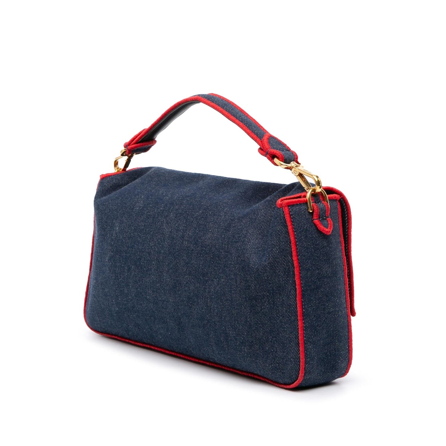Fendi Zucca Embossed Leather Baguette Satchel