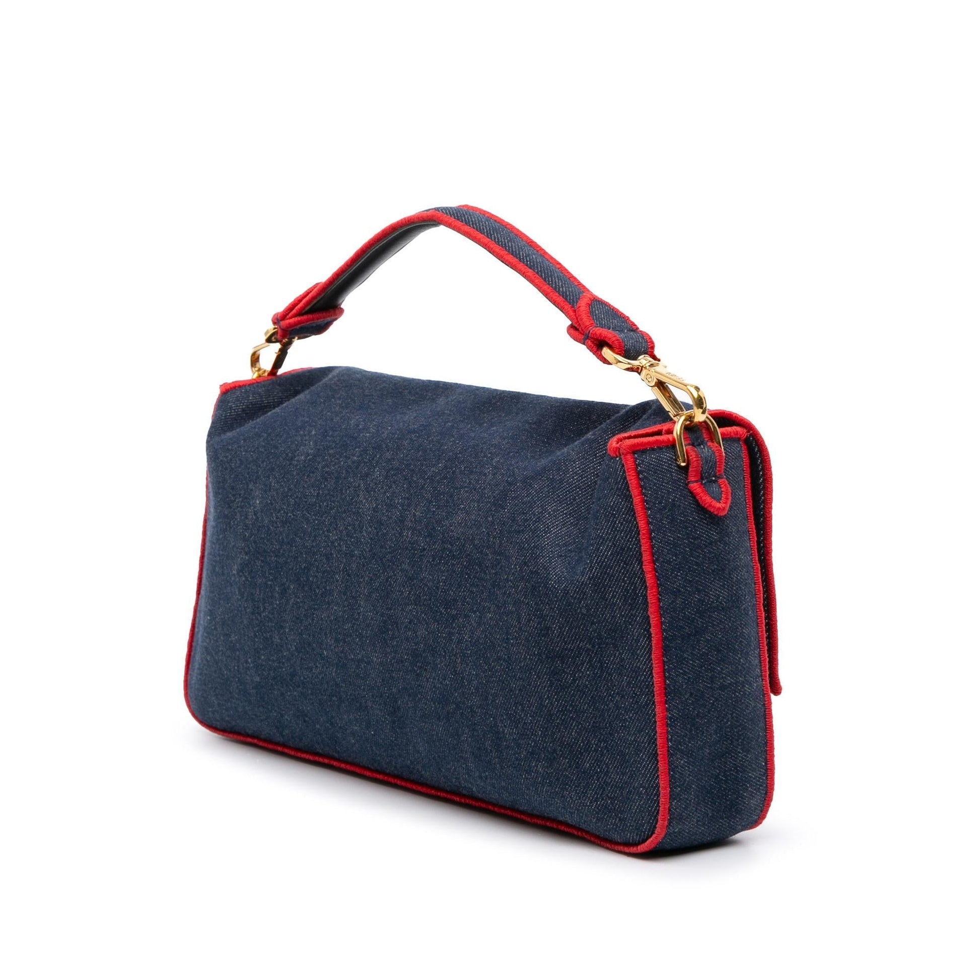 Fendi Zucca Embossed Leather Baguette Satchel