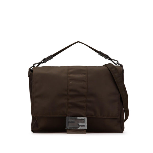 Fendi Large Econyl Nylon Baguette Satchel