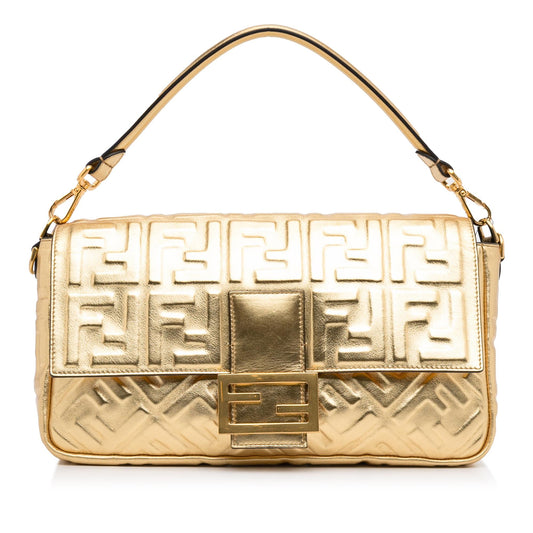 Fendi Large Embossed Zucca Baguette (ZcKJ66)