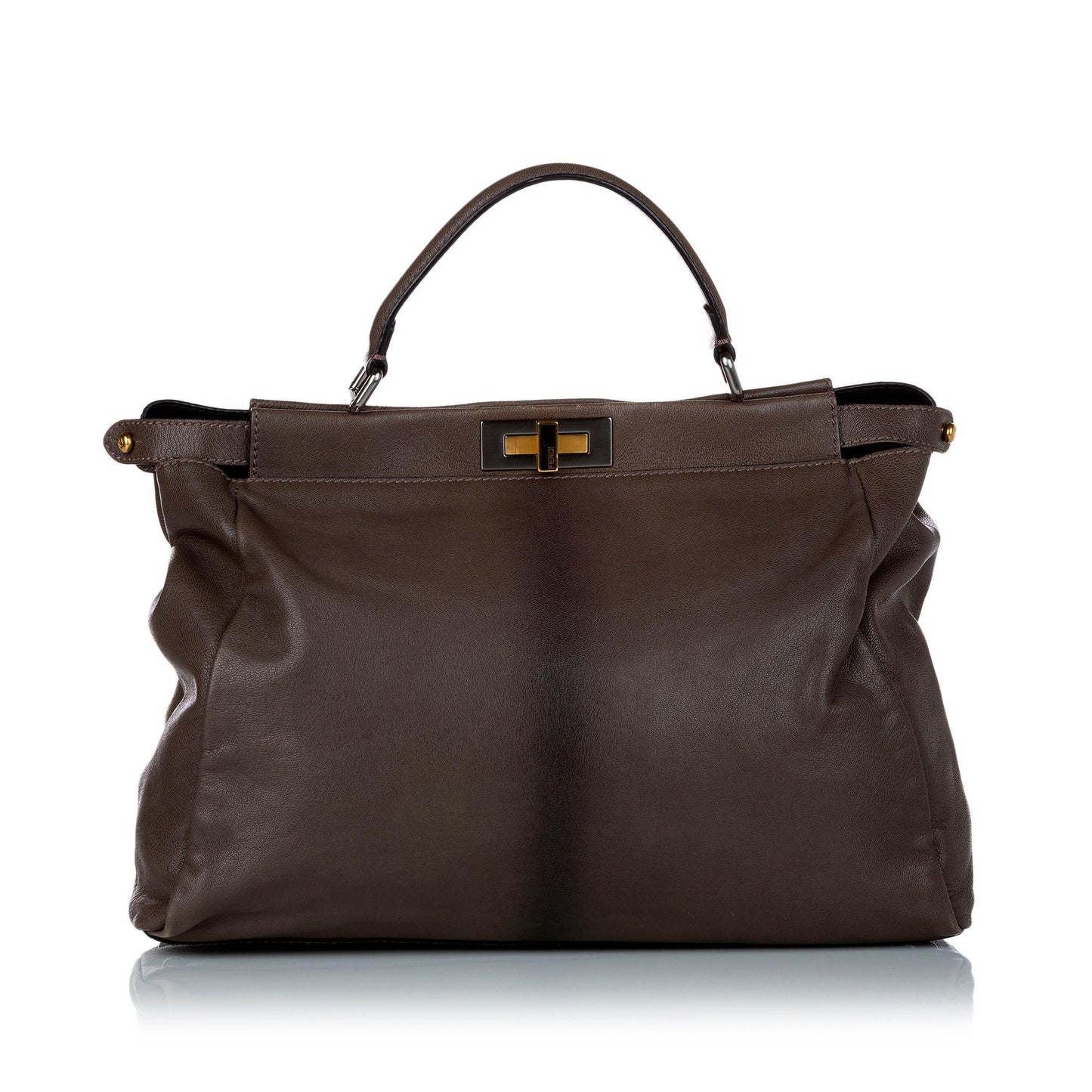 Fendi Large Peekaboo Leather Satchel (28817)