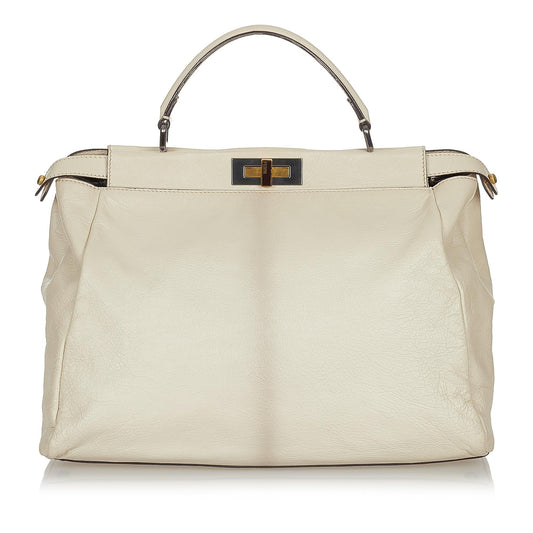 Fendi Large Peekaboo Leather Satchel (usPpvT)