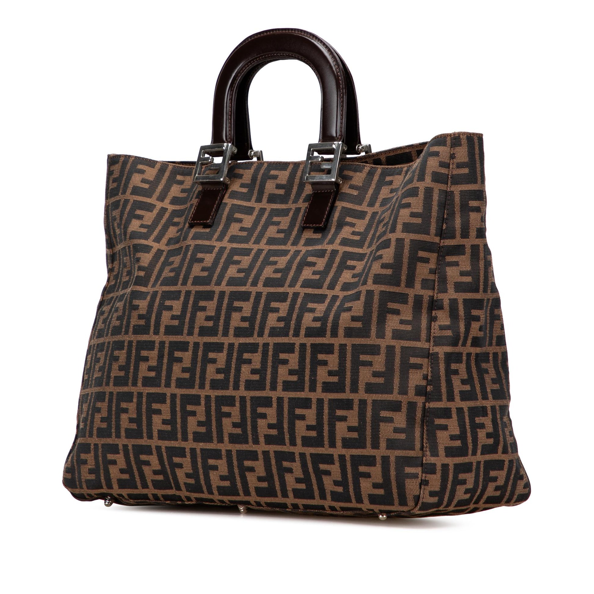 Fendi Zucca Nylon Zip Code Handbag