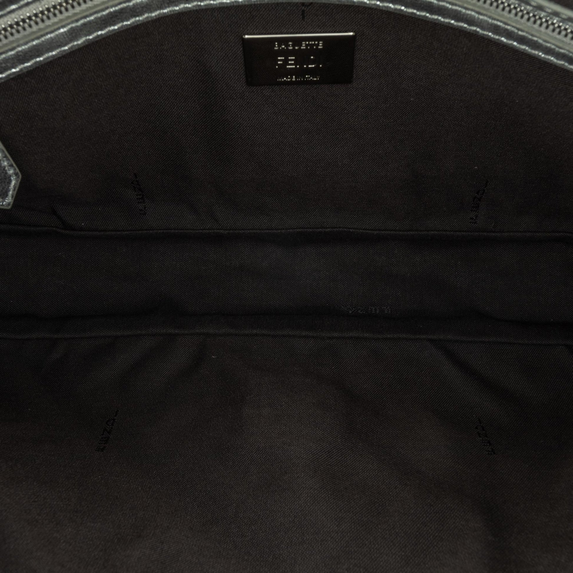 Fendi Large Zucca Embossed Baguette Satchel