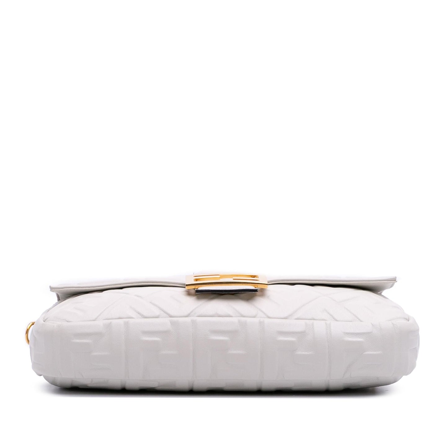 Fendi Large Zucca Embossed Leather Baguette Satchel