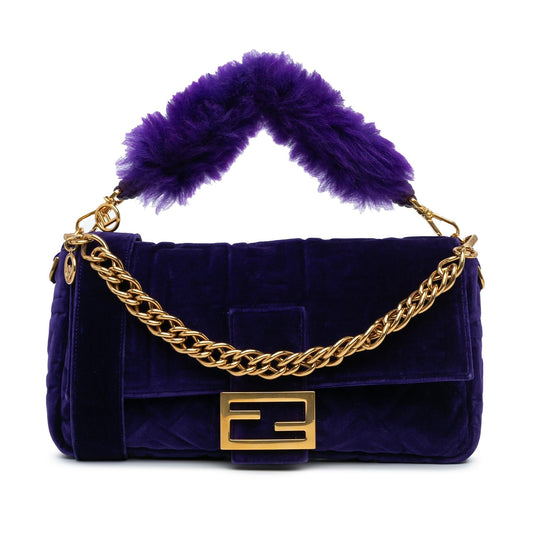 Fendi Large Zucca Embossed Velvet Baguette Satchel (wQF0dG)