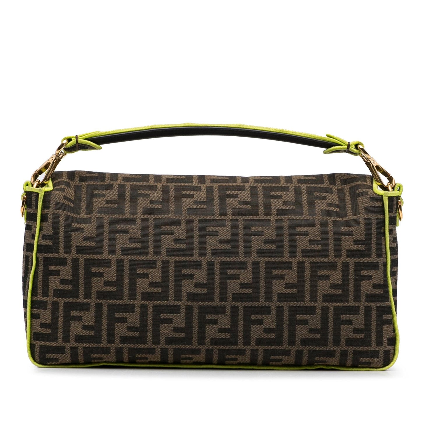 Fendi Large Zucca Fluo Trim Baguette Satchel (QDucxW)