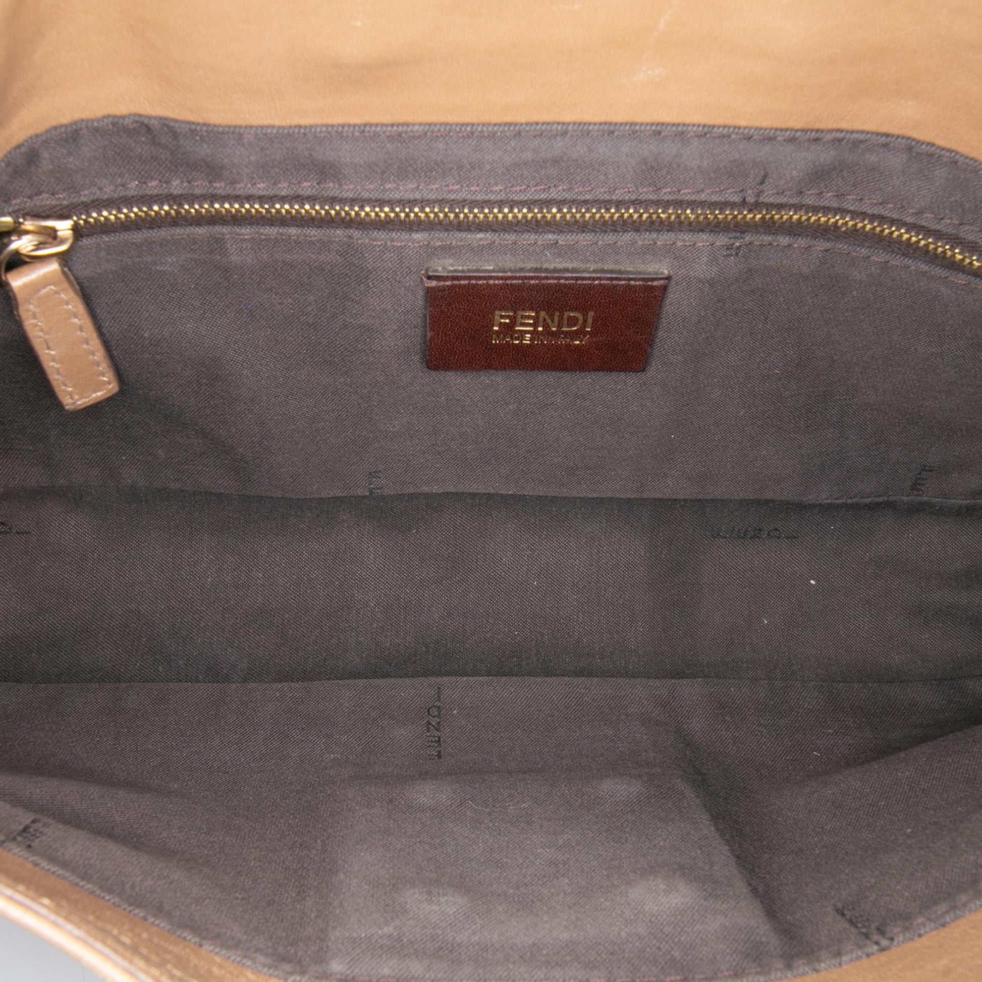 Fendi Leather Baguette Chain Flap