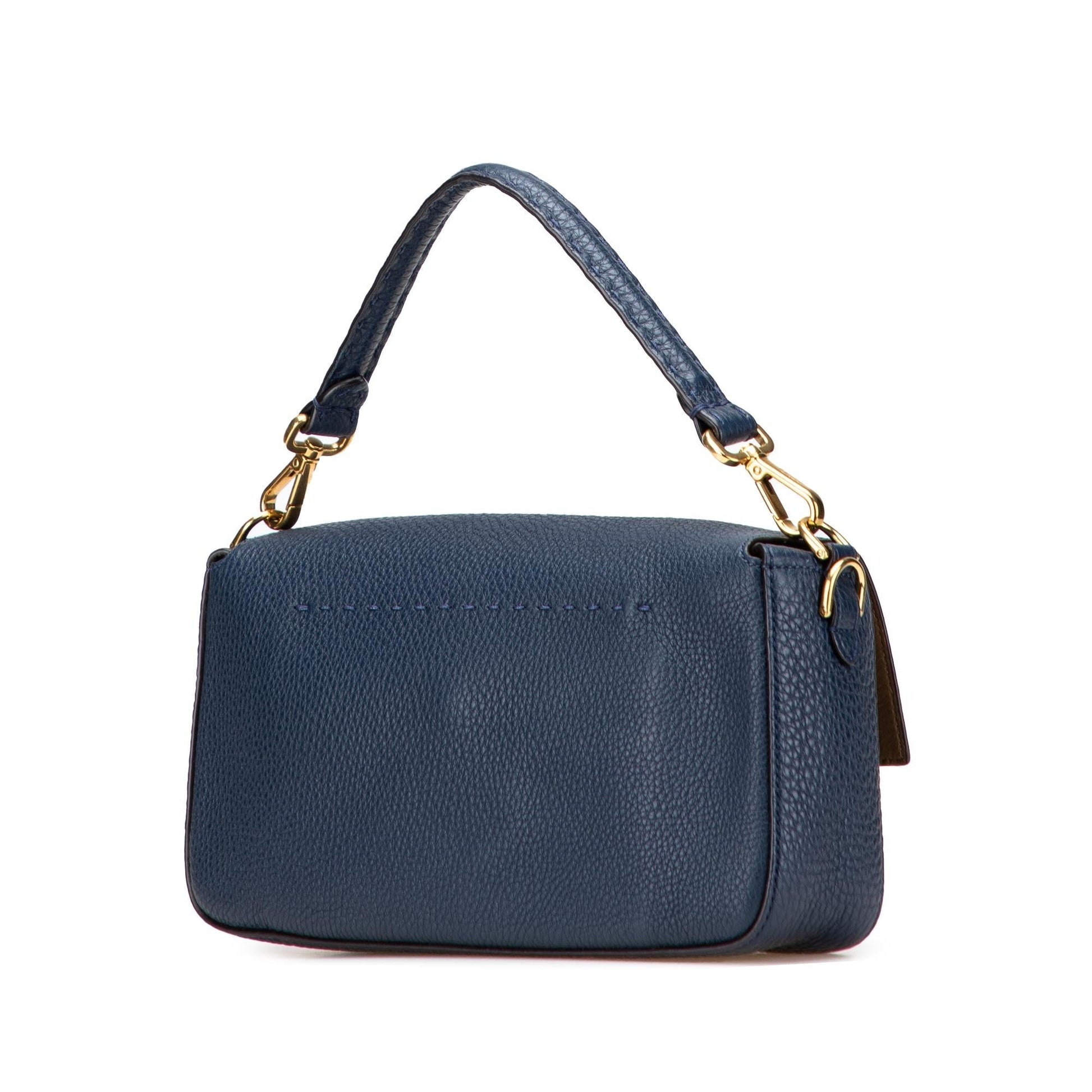 Fendi Zucchino Canvas Double Flap Shoulder Bag
