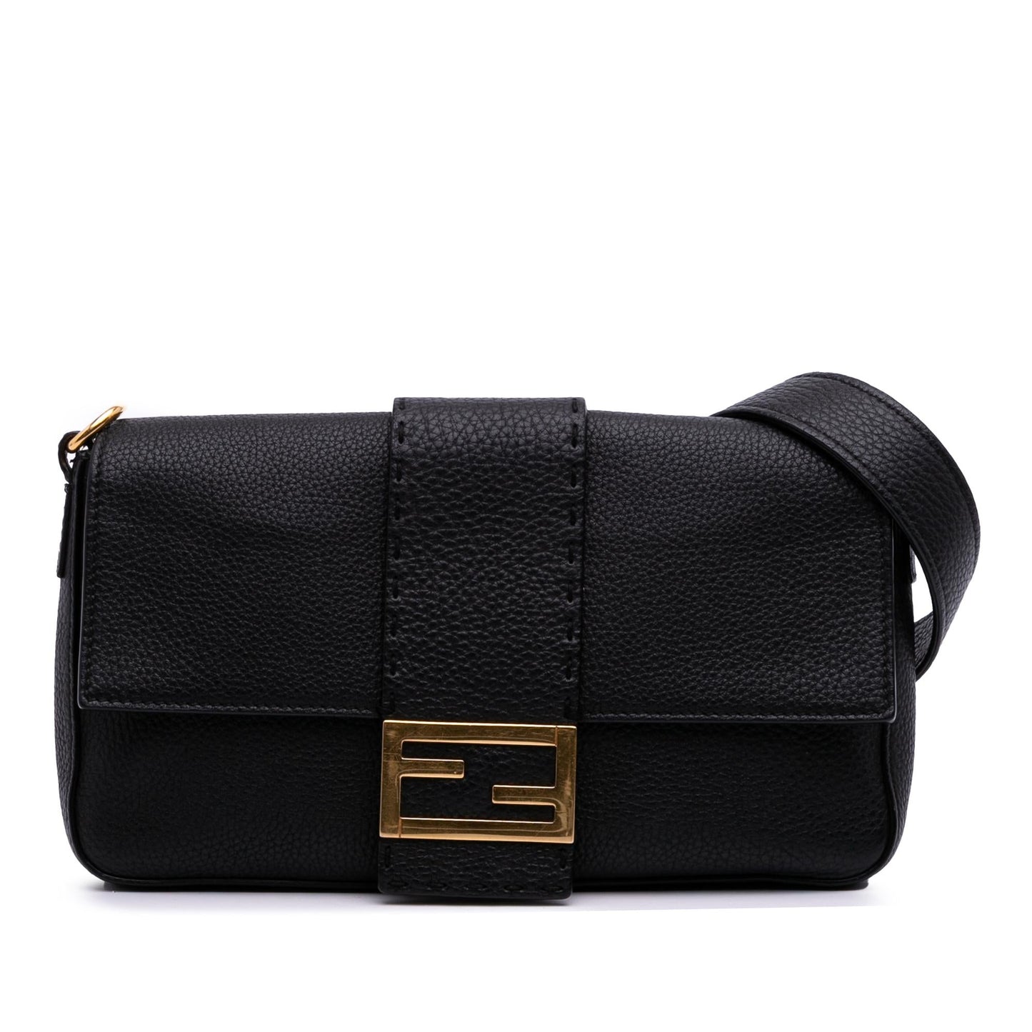 Fendi Leather Selleria Convertible Baguette Satchel