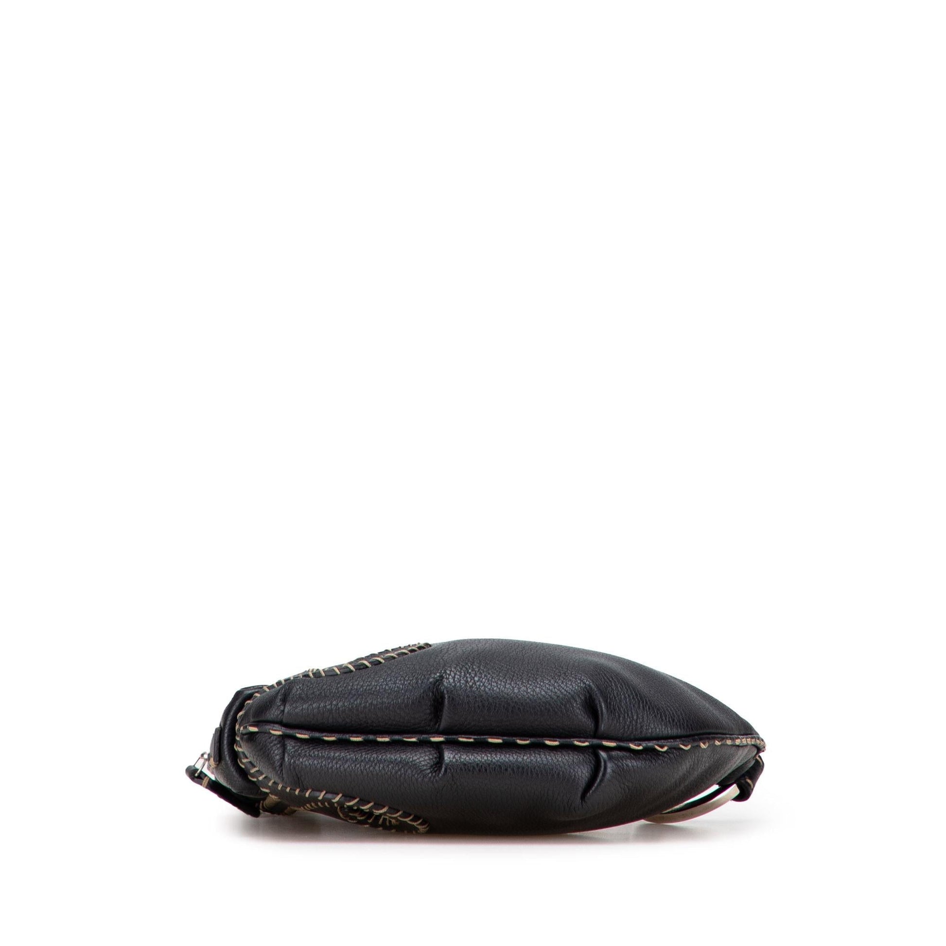 Fendi Mini Zucca Embossed Leather Baguette Satchel