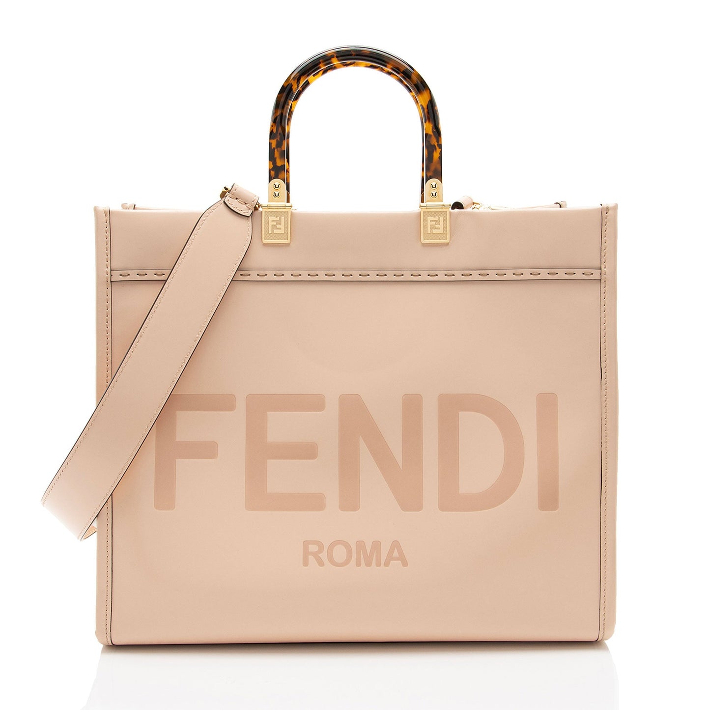 Fendi Leather Sunshine Medium Shopper Tote