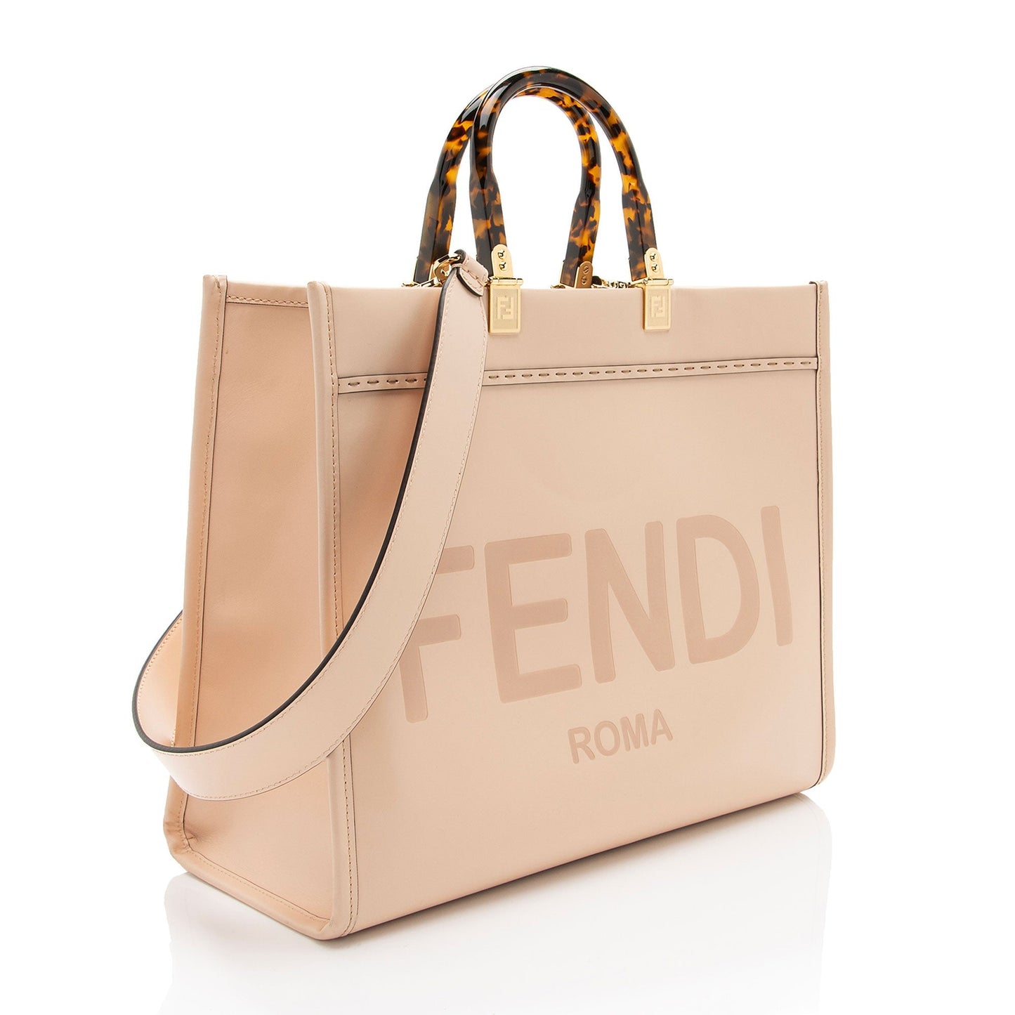 Fendi Leather Sunshine Medium Shopper Tote