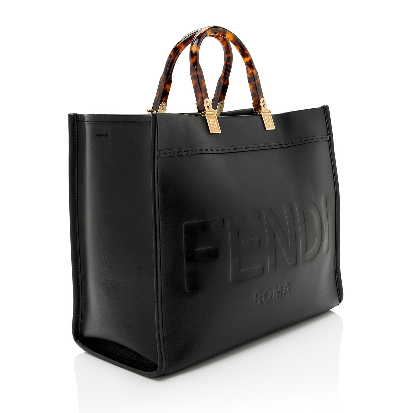 Fendi Leather Sunshine Medium Shopper Tote