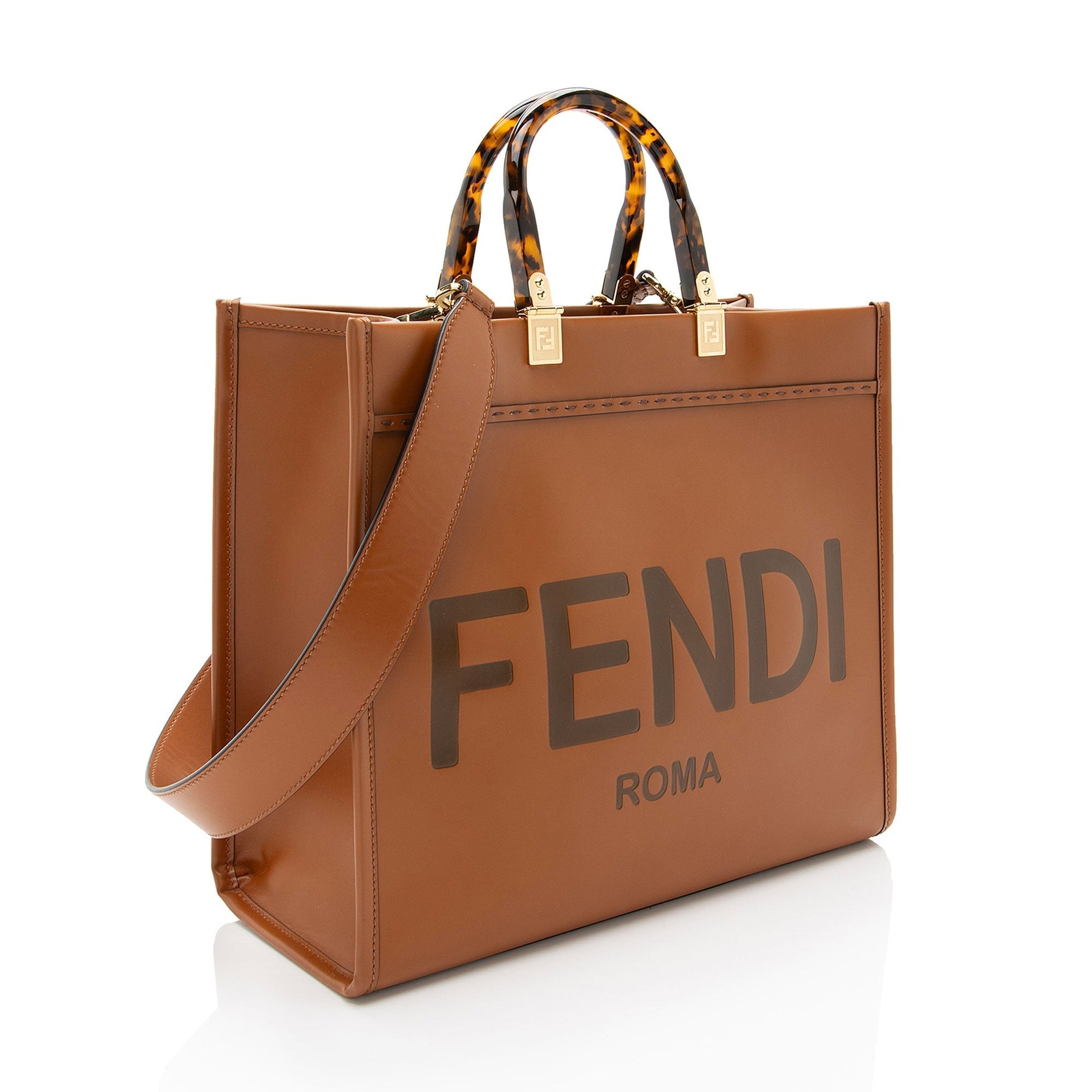 Fendi Leather Sunshine Medium Shopper Tote