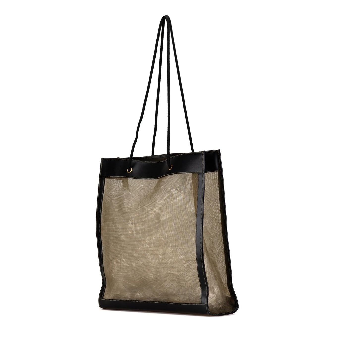 Fendi Leather-Trimmed Mesh Logo Tote (u56EIb)