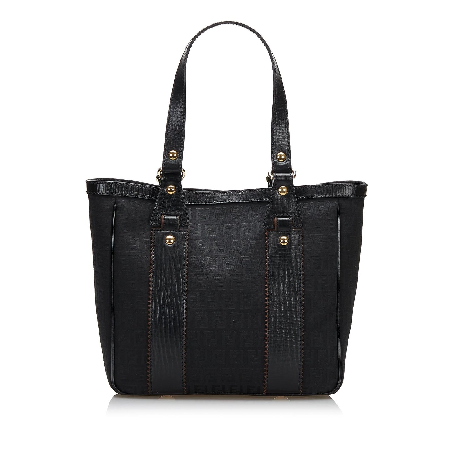 Fendi Leather-Trimmed Zucchino Tote