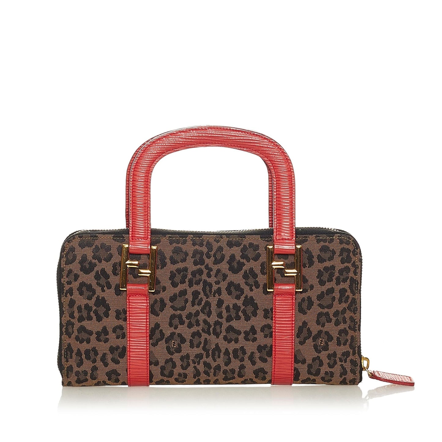 Fendi Leopard Print Canvas Handbag (27780)