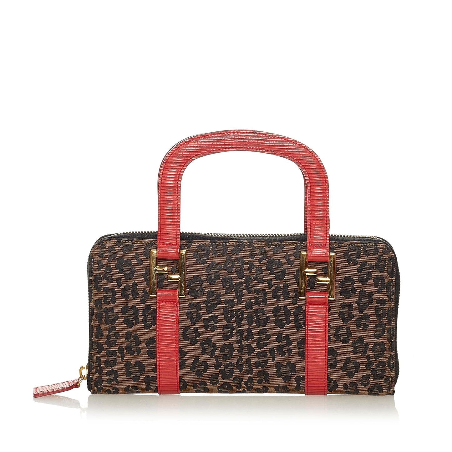 Fendi Leopard Print Canvas Handbag (27780)
