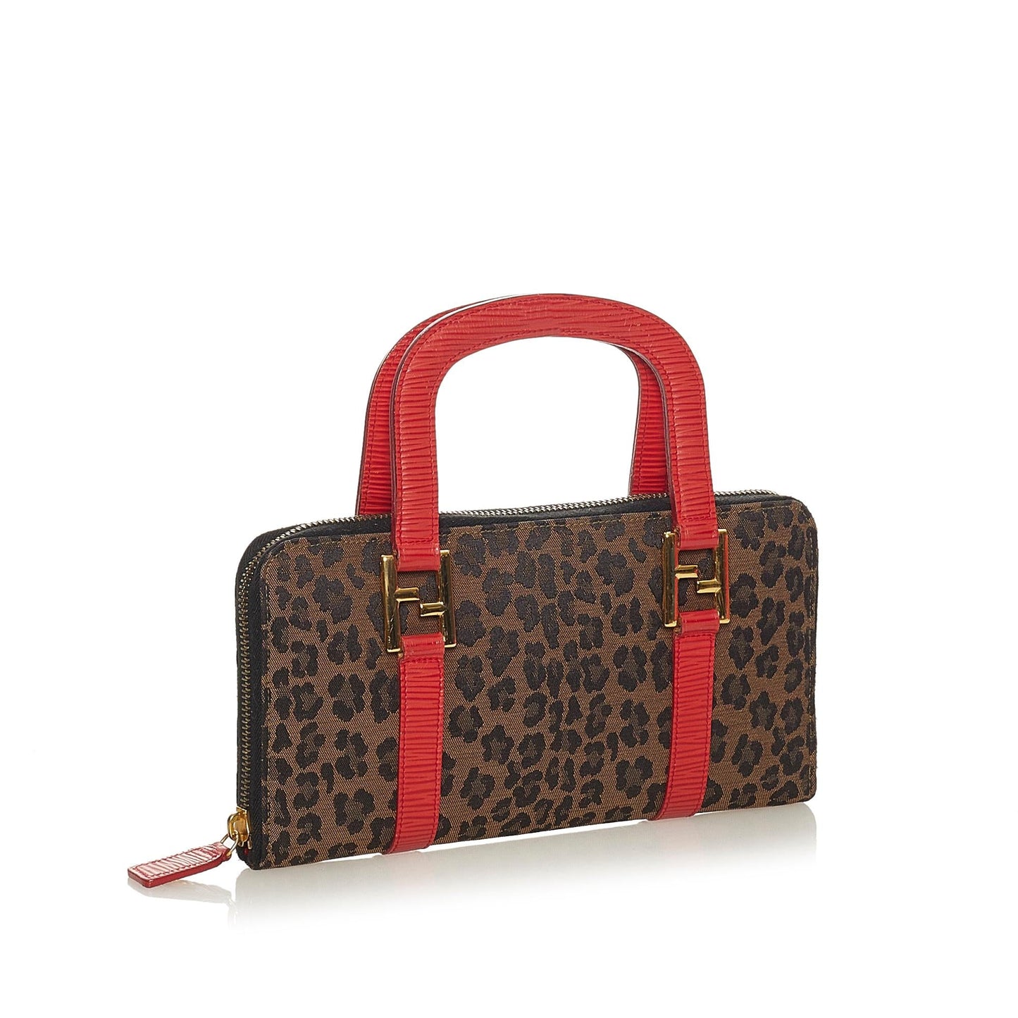 Fendi Leopard Print Canvas Handbag (27780)
