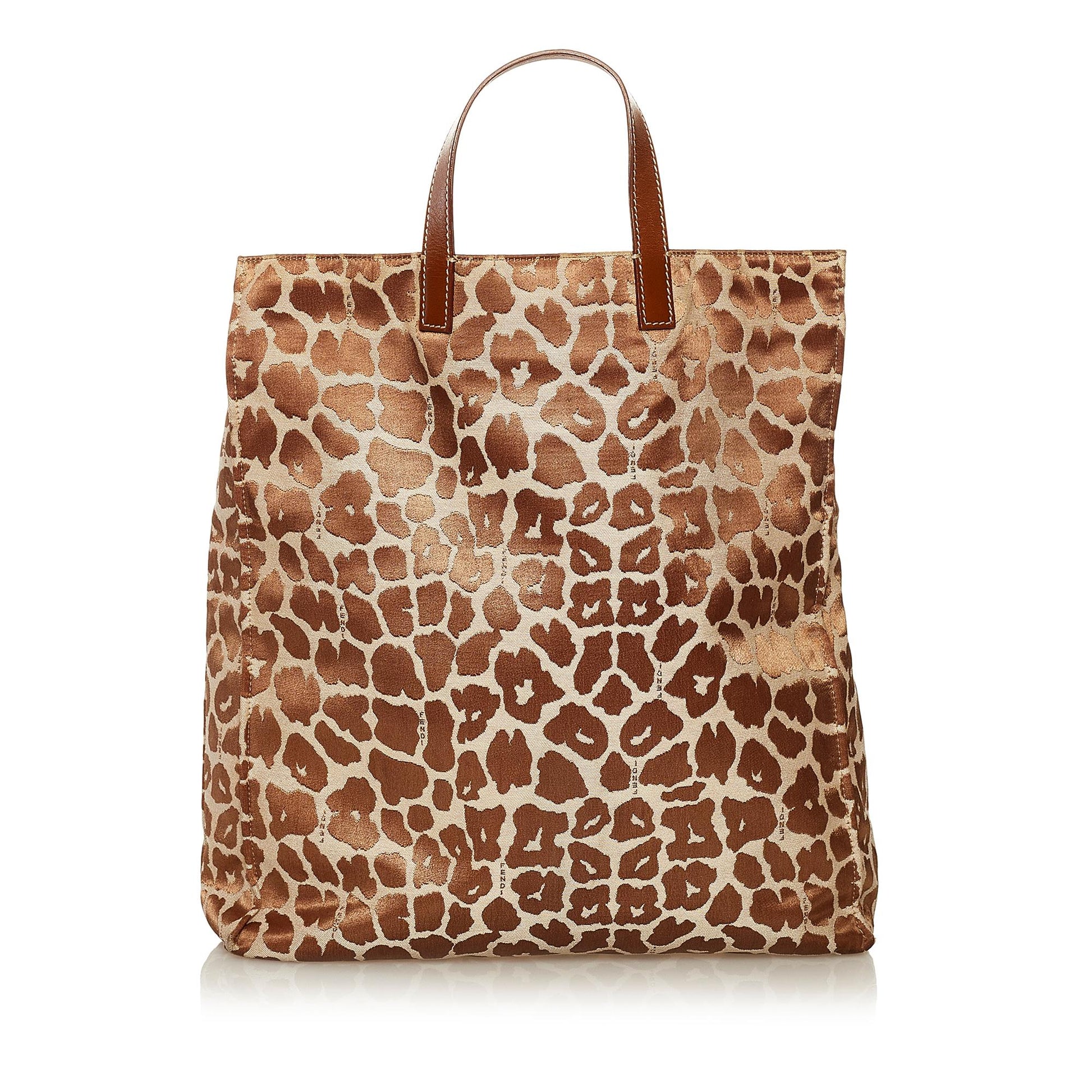 Fendi Leopard Print Canvas Tote Bag