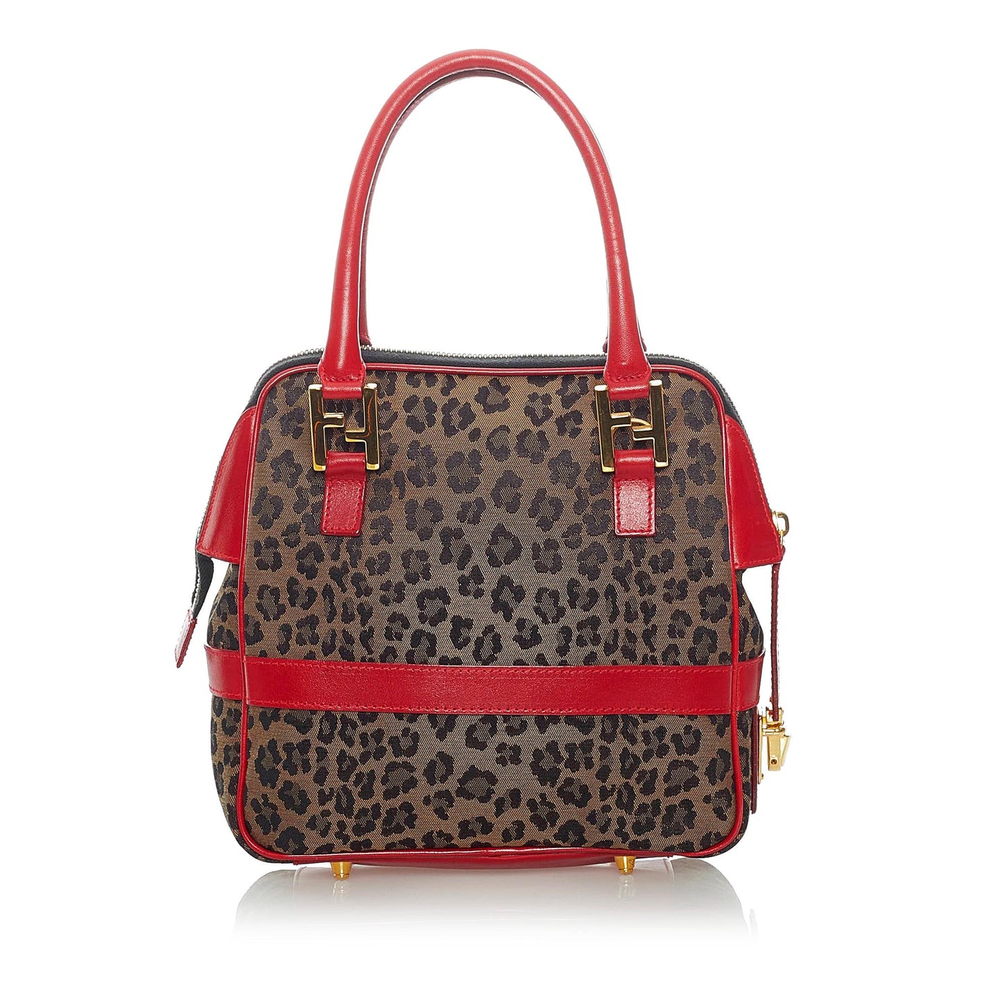 Fendi Leopard Print Nylon Satchel (32114)