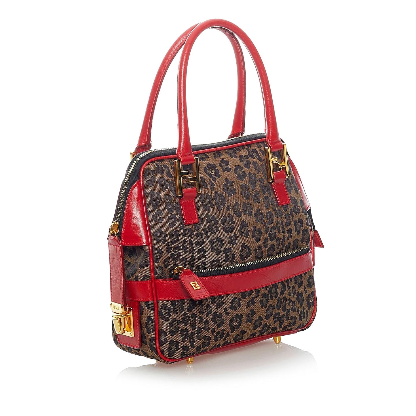 Fendi Leopard Print Nylon Satchel (32114)