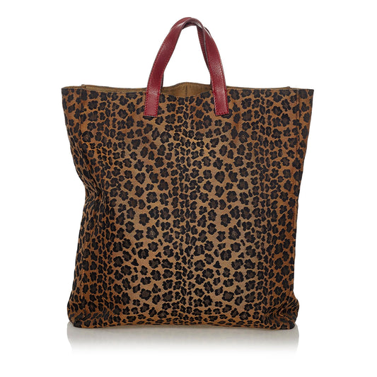 Fendi Leopard Print Nylon Tote Bag (33460)