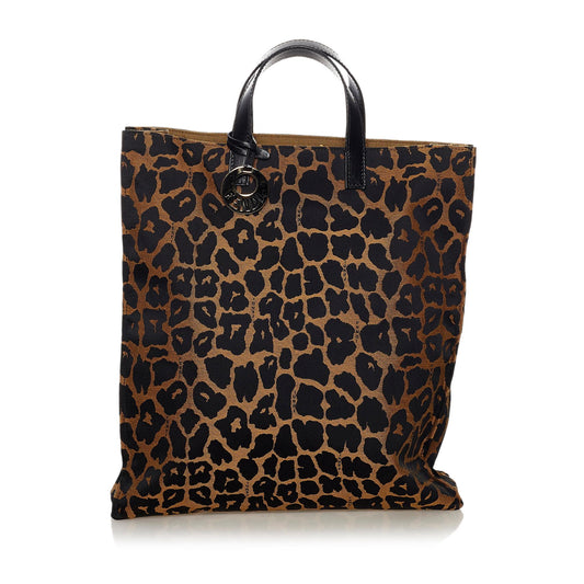 Fendi Leopard Print Nylon Tote Bag (33837)