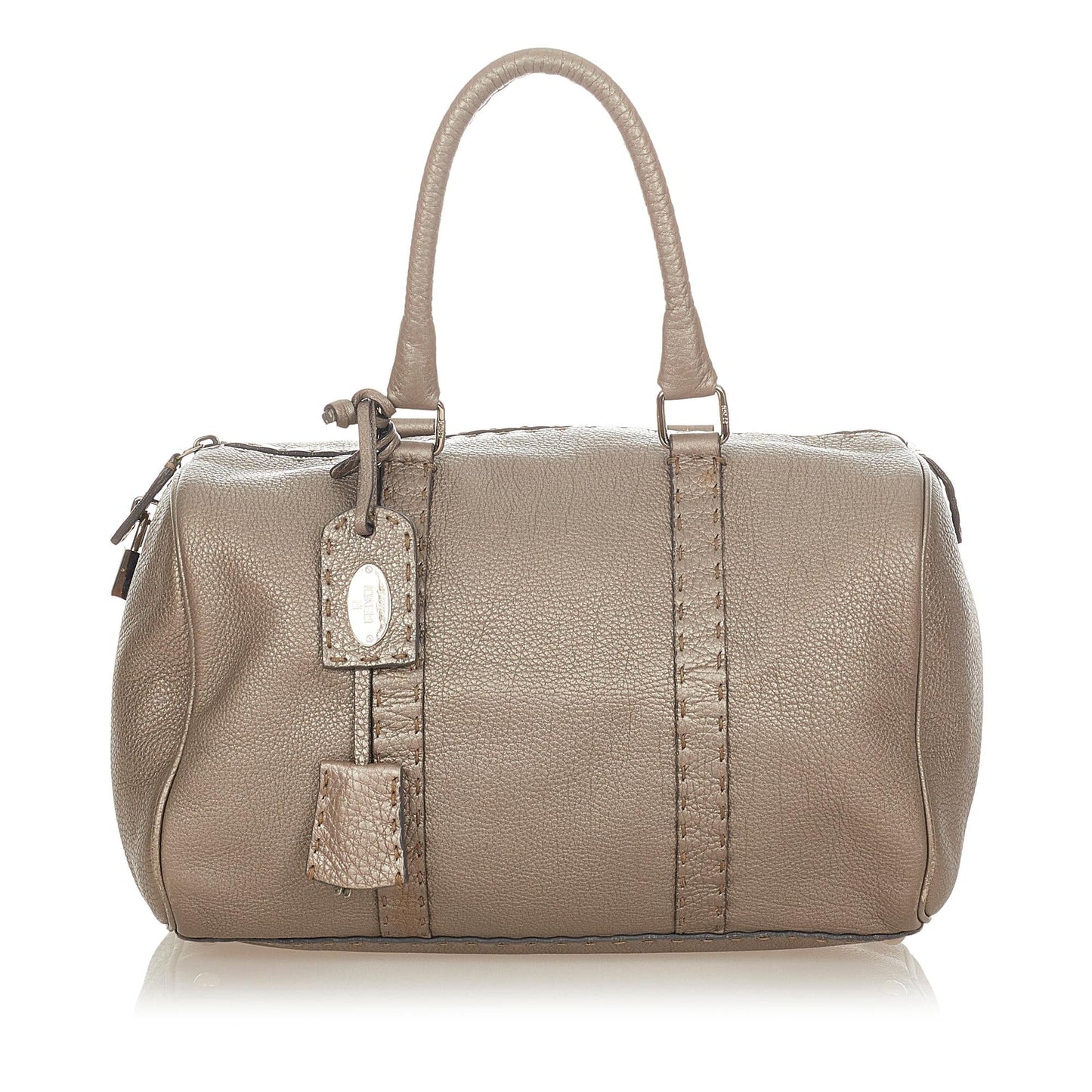 Fendi Linda Leather Boston Bag (25378)