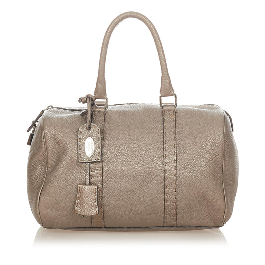 Fendi Linda Leather Boston Bag (25378)