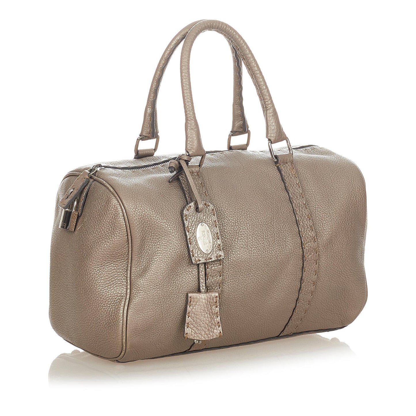 Fendi Linda Leather Boston Bag (25378)