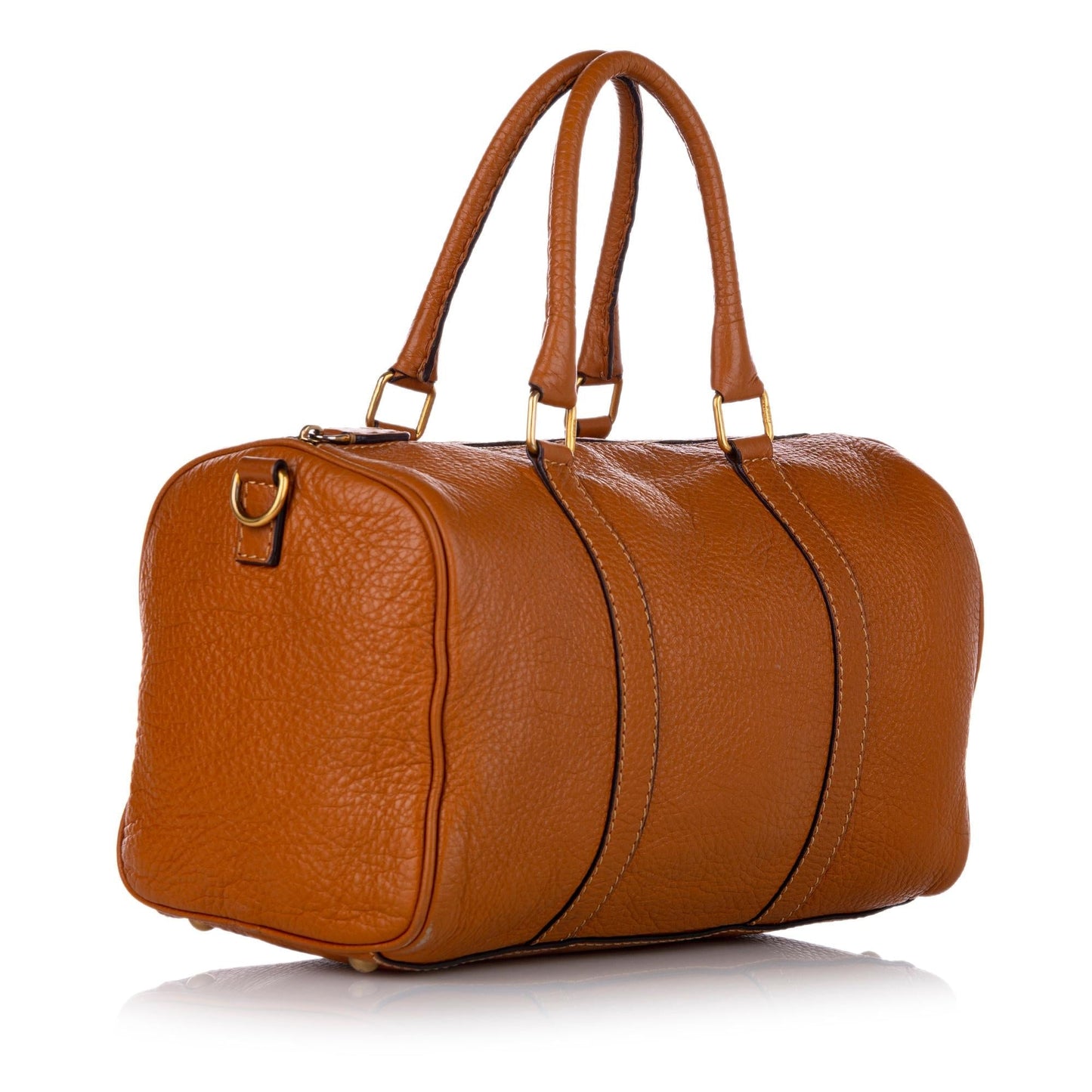 Fendi Linda Leather Boston Bag (26676)