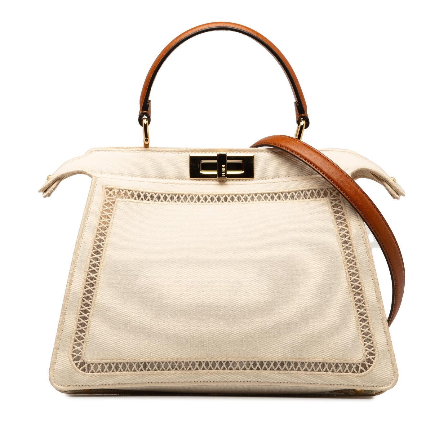 Fendi Medium Canvas Peekaboo ISeeU Satchel (45WVDg)