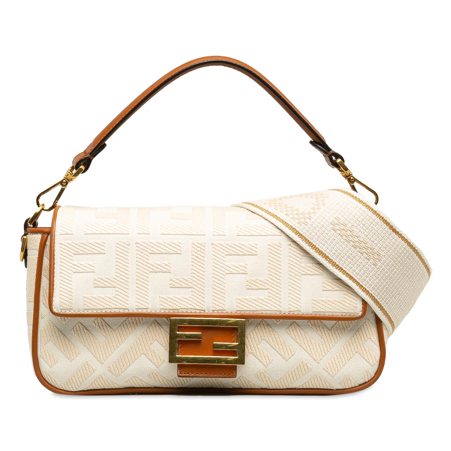 Fendi Medium Embossed Canvas FF Baguette (K9Z8RL)