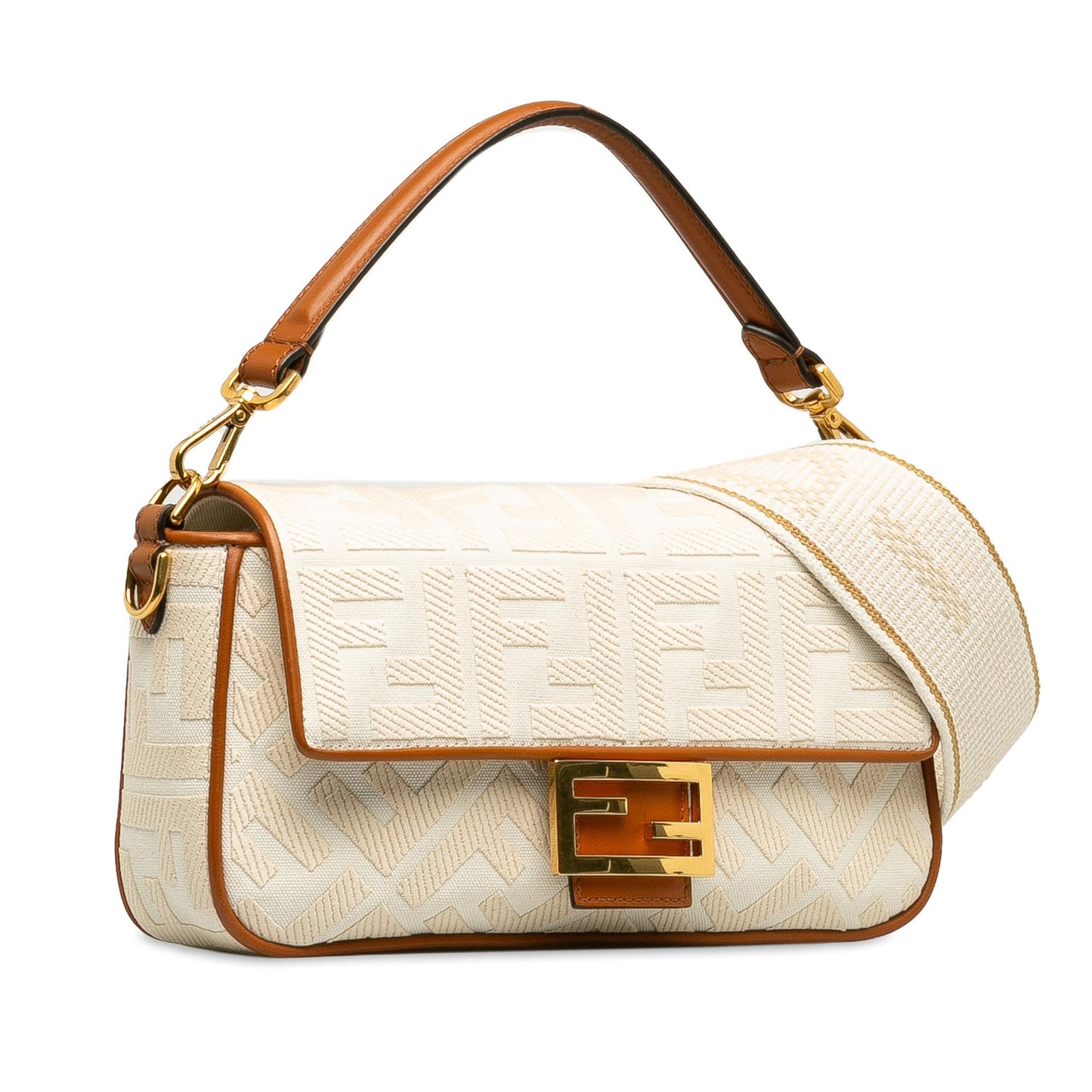 Fendi Medium Embossed Canvas FF Baguette (K9Z8RL)