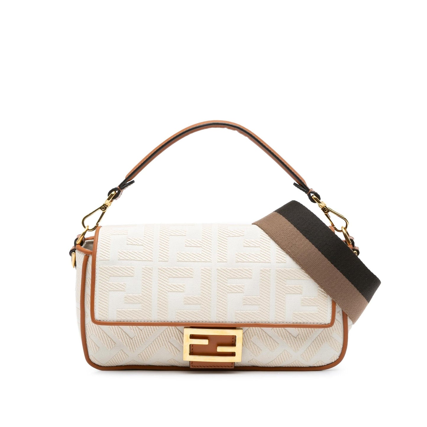 Fendi Medium Embroidered Canvas Baguette (fN5sXf)