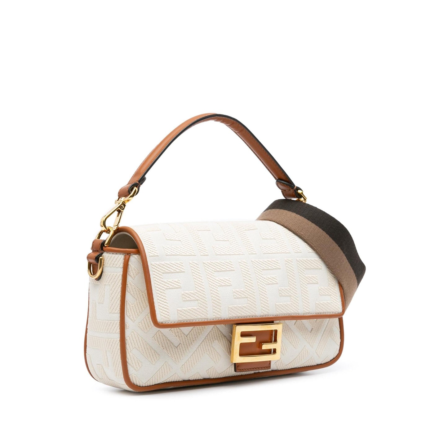 Fendi Medium Embroidered Canvas Baguette (fN5sXf)