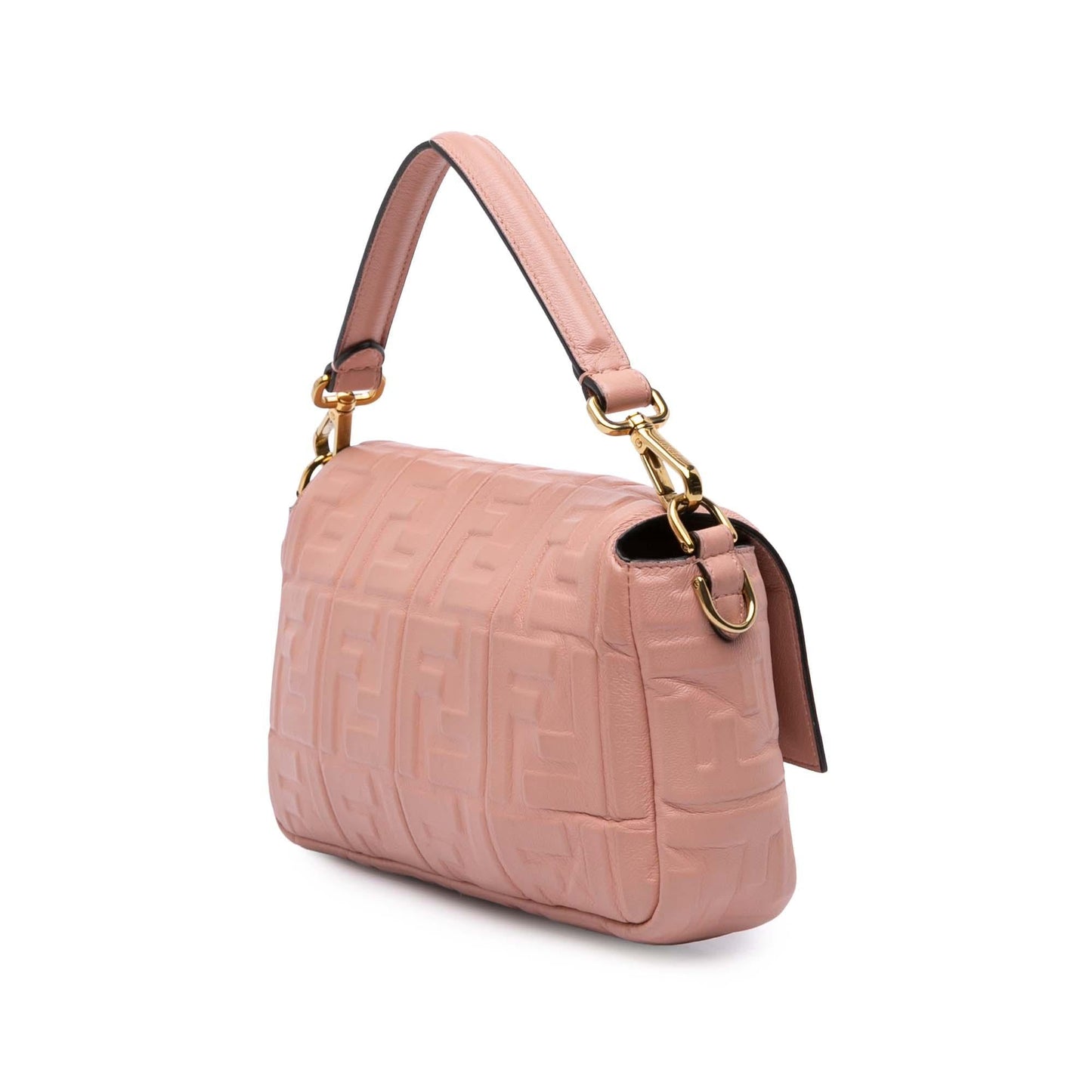 Fendi Mini Transparent Paillettes Elaphe Baguette Satchel