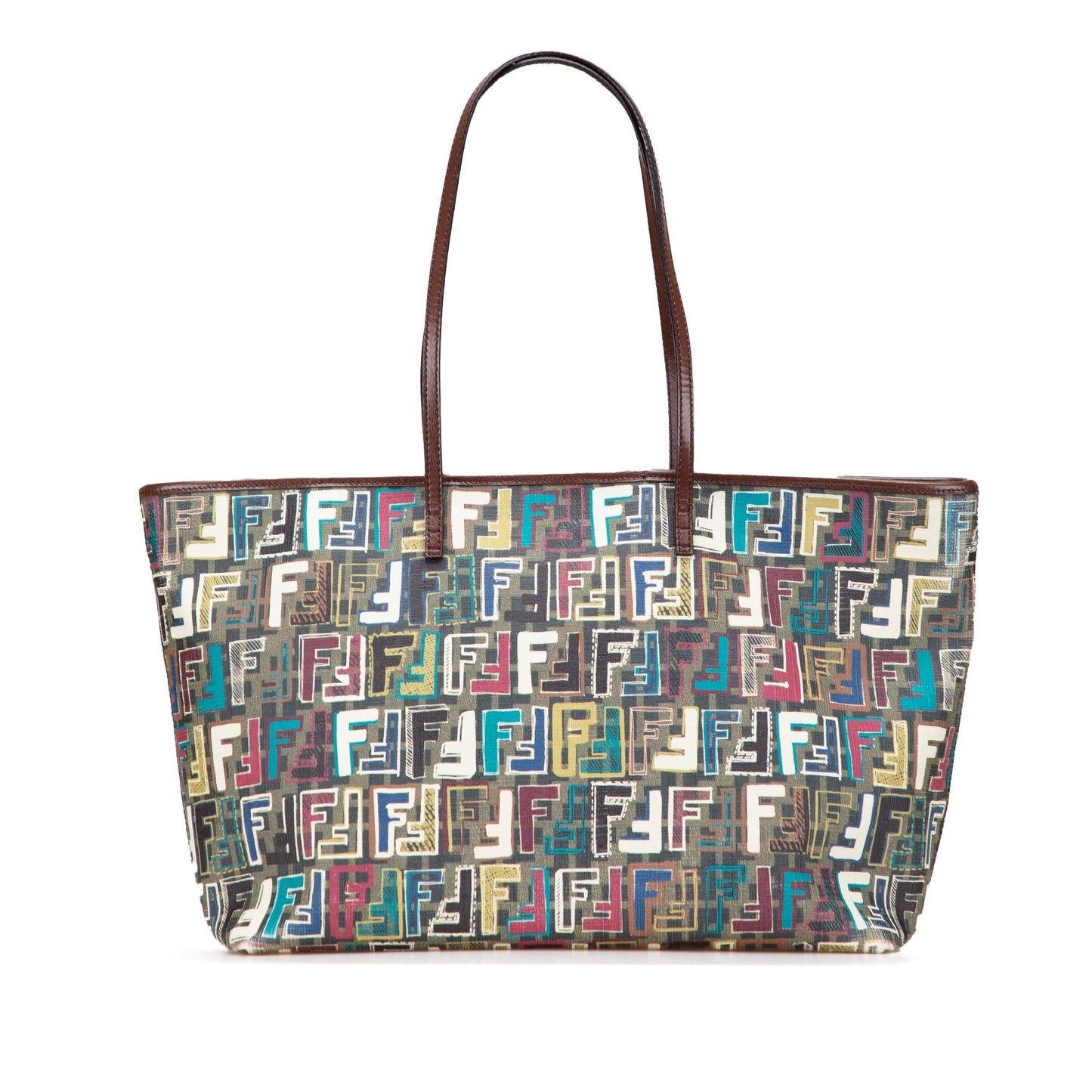 Fendi Medium Multicolor Zucca Spalmati Roll Tote