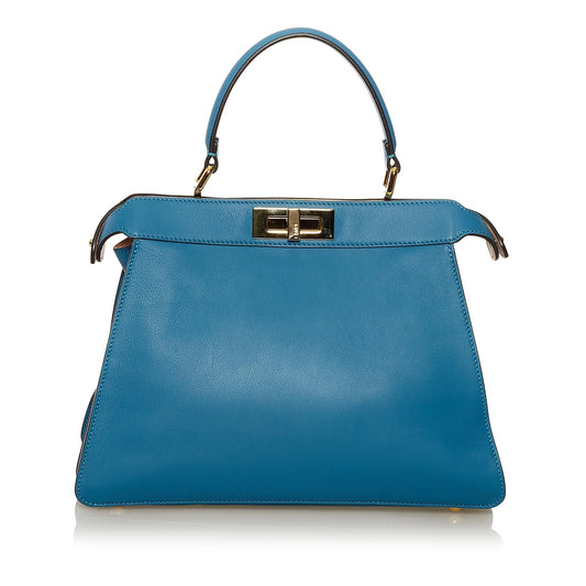 Fendi Medium Peekaboo ISeeU Leather Satchel (35135)