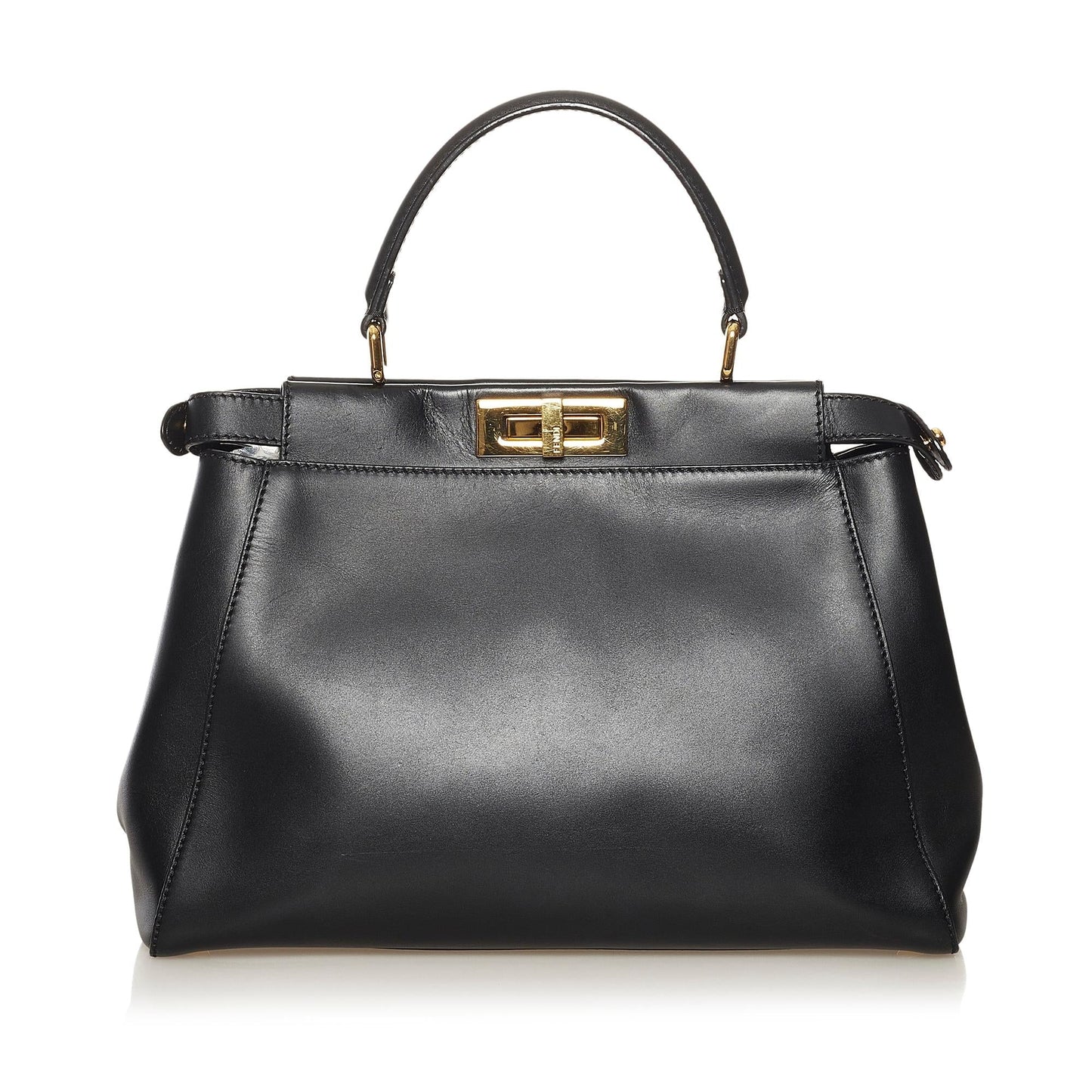 Fendi Medium Peekaboo Leather Satchel (34345)