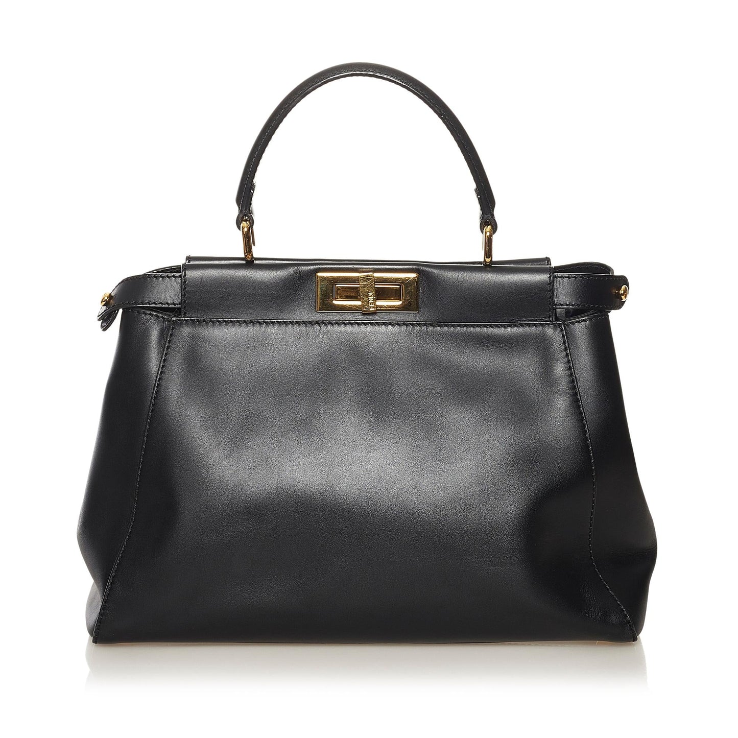 Fendi Medium Peekaboo Leather Satchel (34345)