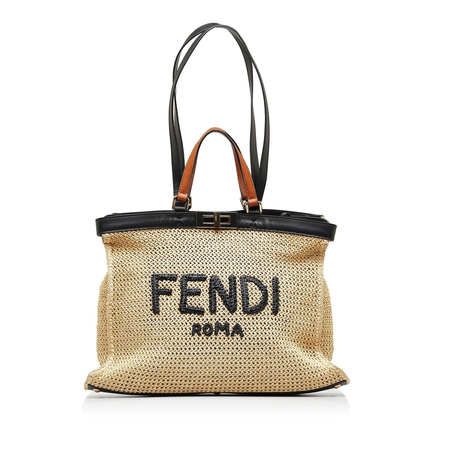 Fendi Medium Raffia Peekaboo X-Tote (XeawZy)
