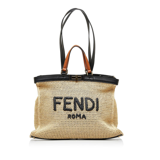Fendi Medium Raffia Peekaboo X-Tote (XeawZy)