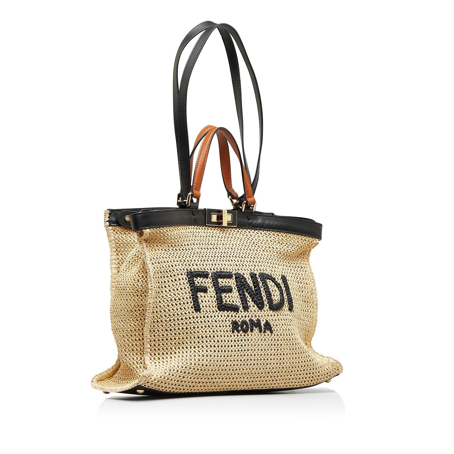 Fendi Medium Raffia Peekaboo X-Tote (XeawZy)