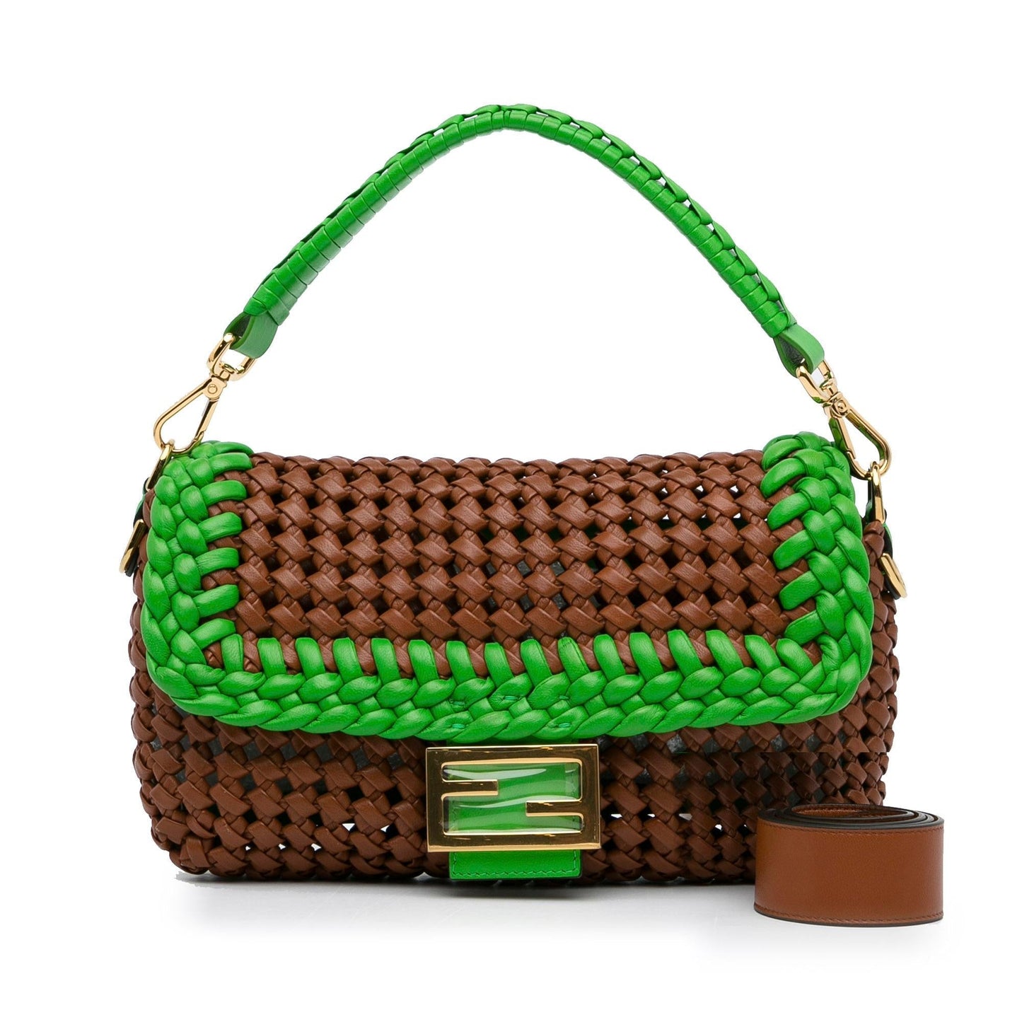 Fendi Medium Woven Leather Baguette Bag (TagzzS)