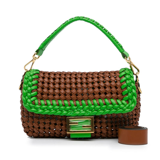 Fendi Medium Woven Leather Baguette Bag (TagzzS)