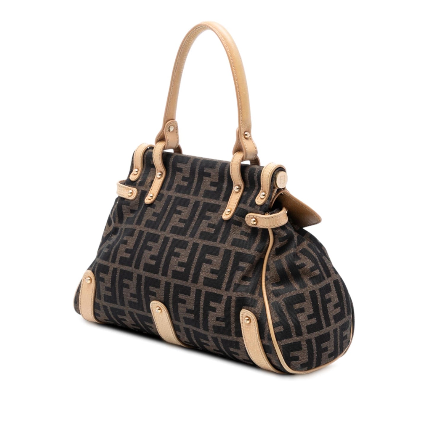 Fendi Versace Vitello Seta Fendace Mini Brooch Baguette Satchel