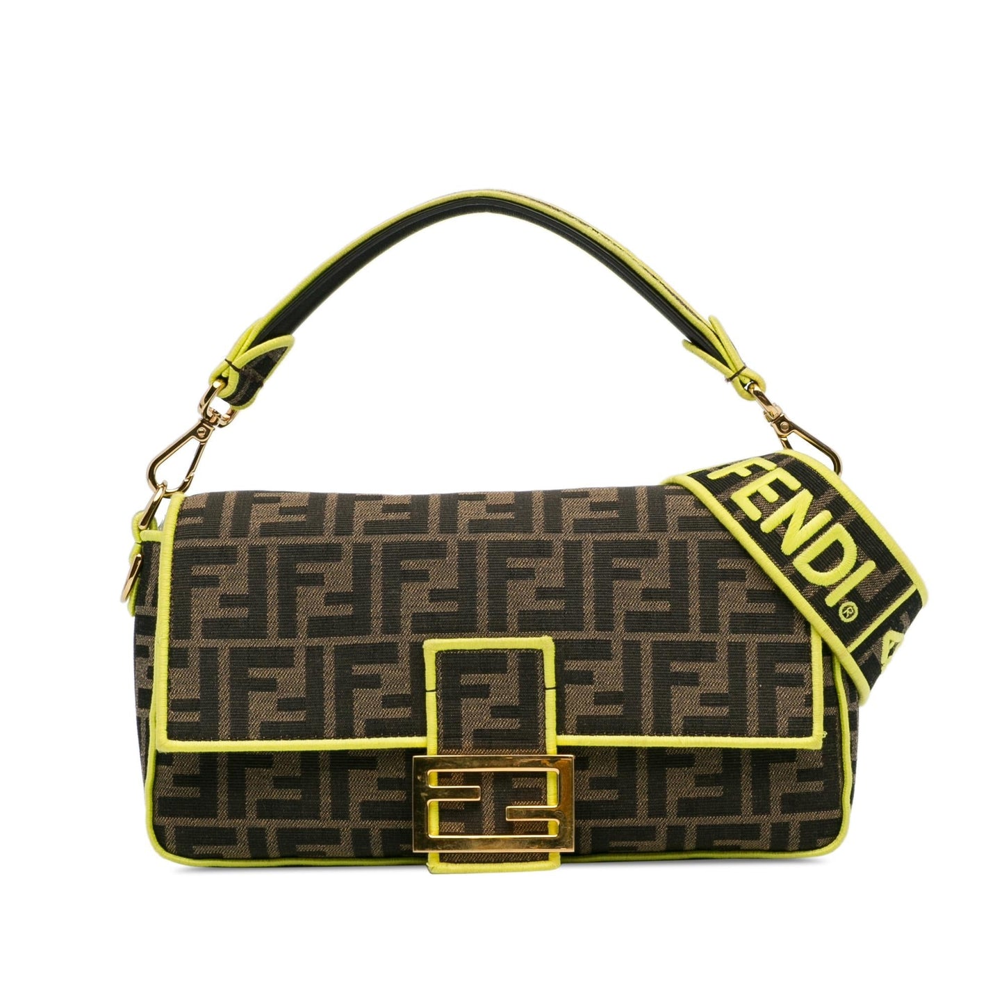 Fendi Medium Zucca Fluo Trim Baguette Satchel (jS2nD7)